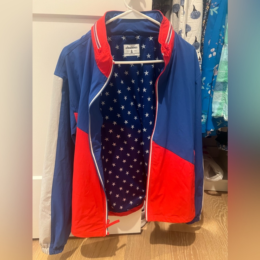Chubbies red/white/blue windbreaker track jacket